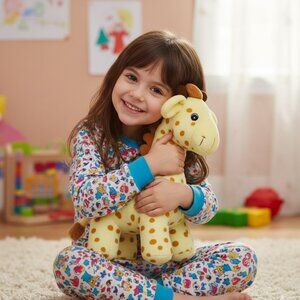 NWT Preferred Plush Kid's Stuffed Giraffe Lovey Plush Polka Dots Rattle 14"x9"